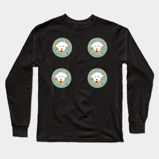 Sunflowers and Maltipoo Dog Sticker Pack Long Sleeve T-Shirt